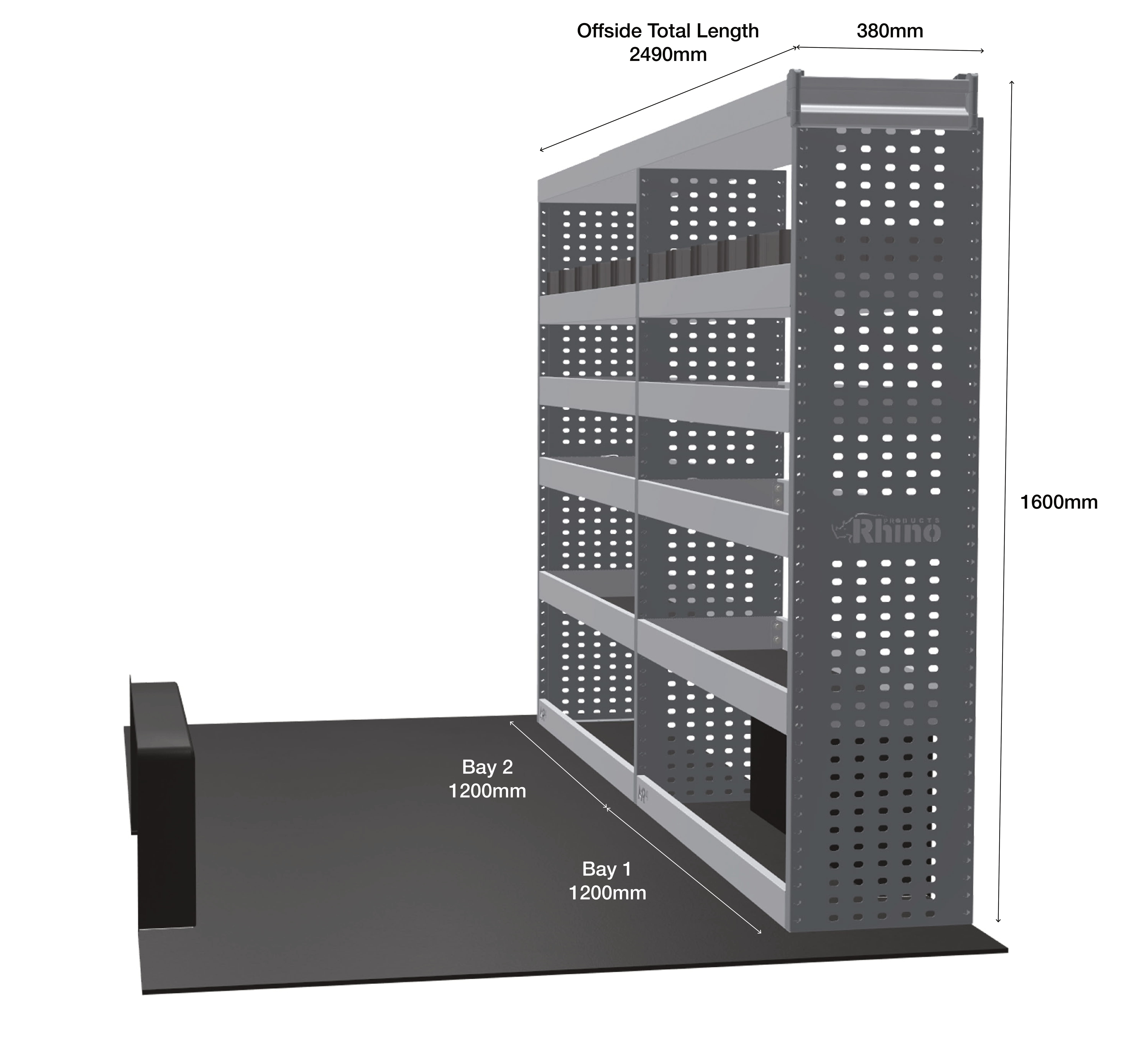 MR4 Express Range For Maxus eDeliver 9 L2H2 - Two Bays - Forward-Wheel Drive - Top Tray configuration with matting photo 1