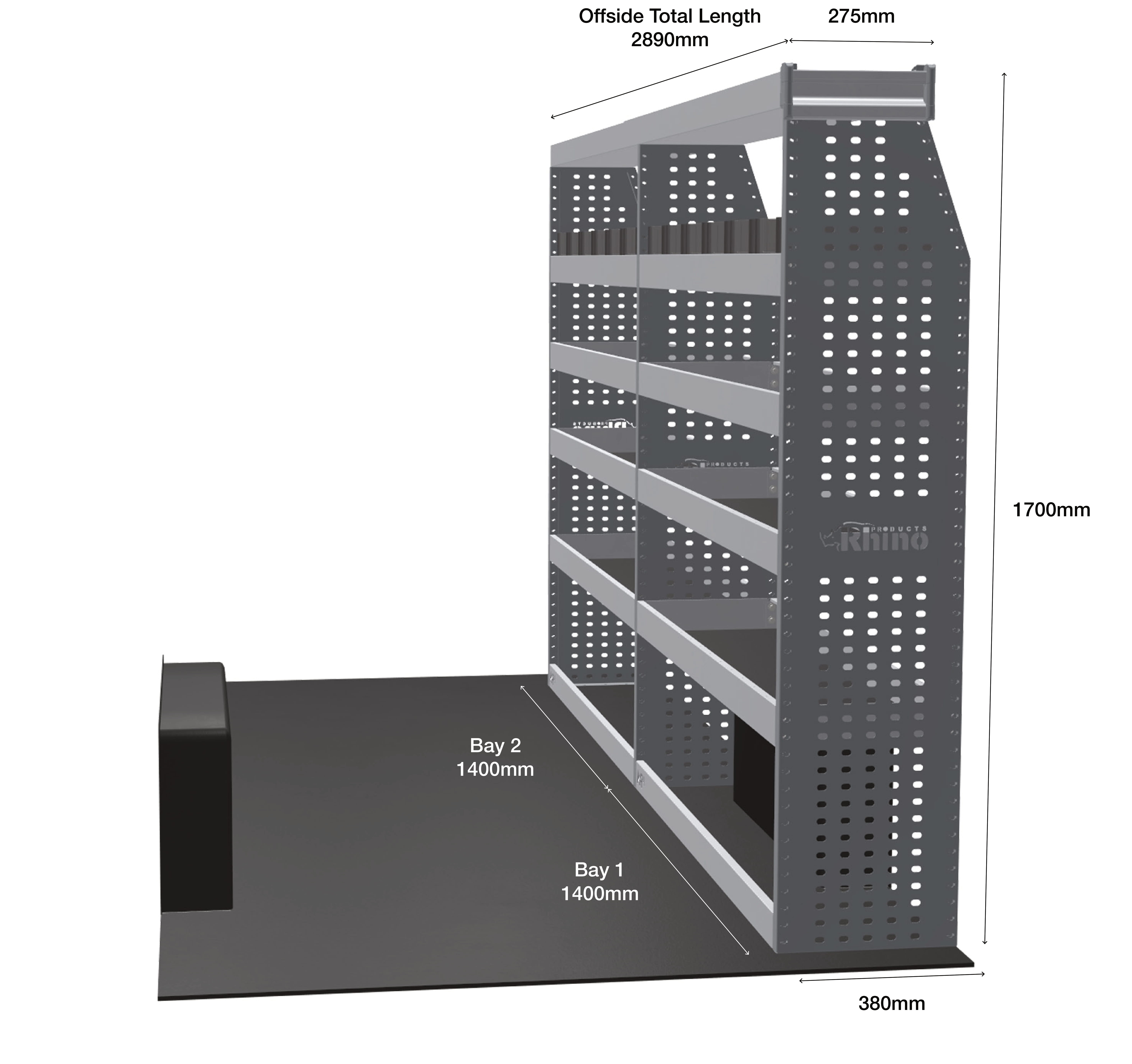 MR4 Express Range For Volkswagen Crafter L2H2- Two Bays - Top Tray configuration with matting photo 1