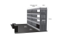 MR4 Express Range For Vauxhall Vivaro L2H1- Two Bays - Top Tray configuration with matting photo 2